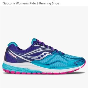 Saucony Women's Ride‎ 9 Running Shoe Teal Pink size 8.5